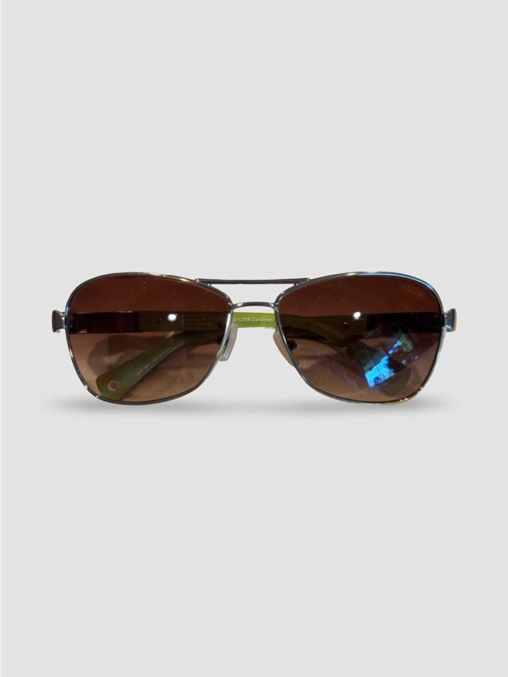 Coach Silver Frame Sunglasses with Brown Lenses